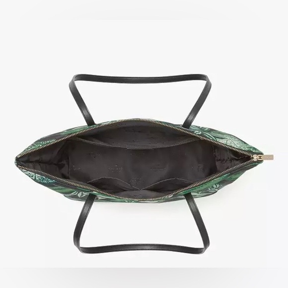 Kate Spade Kit Fern Foliage tote New with tags beautiful green/black pattern. - Picture 3 of 5